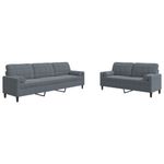 Casa si Gradina - Mobilier - Seturi de mobilier - Seturi living - Set de canapele cu perne/rulouri, 2 piese, gri inchis, catifea - Infinity.ro