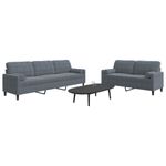Casa si Gradina - Mobilier - Seturi de mobilier - Seturi living - Set de canapele cu perne/rulouri, 2 piese, gri inchis, catifea - Infinity.ro