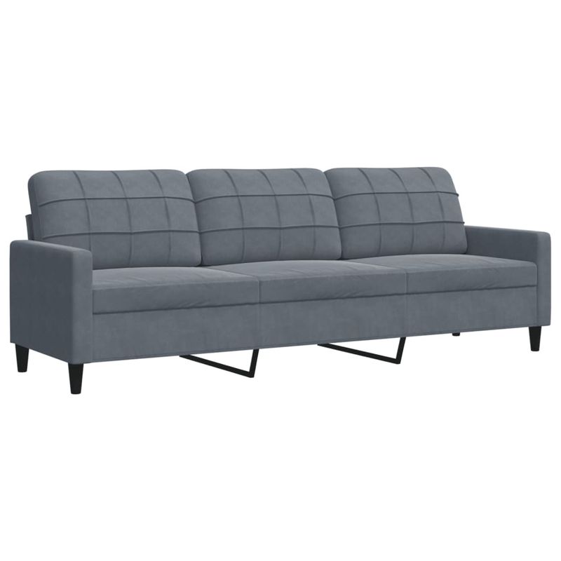 Casa si Gradina - Mobilier - Seturi de mobilier - Seturi living - Set de canapele cu perne/rulouri, 2 piese, gri inchis, catifea - Infinity.ro