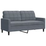 Casa si Gradina - Mobilier - Seturi de mobilier - Seturi living - Set de canapele cu perne/rulouri, 2 piese, gri inchis, catifea - Infinity.ro