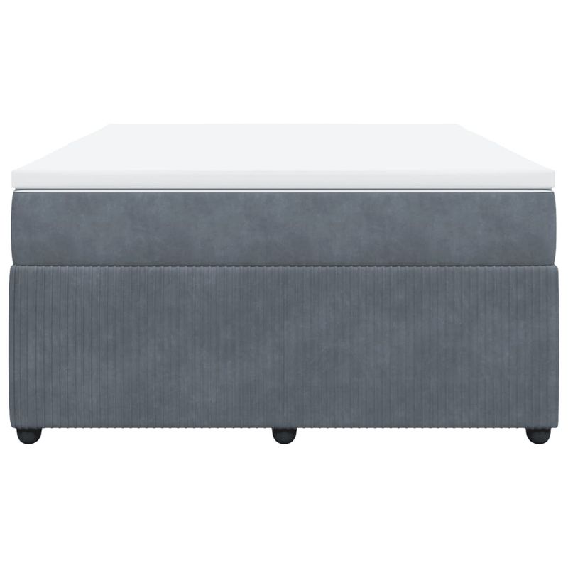 Casa si Gradina - Mobilier - Paturi si accesorii - Paturi - Pat box spring cu saltea, gri inchis, 140x190 cm, catifea - Infinity.ro