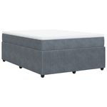Casa si Gradina - Mobilier - Paturi si accesorii - Paturi - Pat box spring cu saltea, gri inchis, 140x190 cm, catifea - Infinity.ro