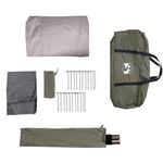 Sport si Outdoor - Camping - Corturi camping - Cort familie tunel pentru 6 persoane verde masliniu impermeabil - Infinity.ro