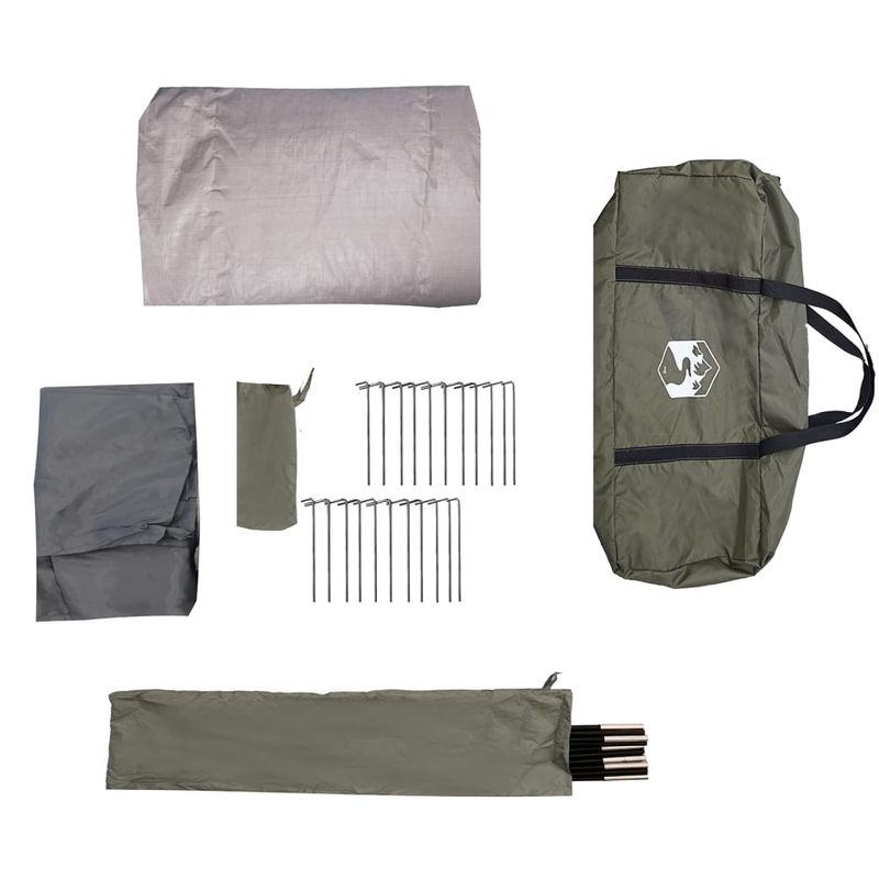 Sport si Outdoor - Camping - Corturi camping - Cort familie tunel pentru 6 persoane verde masliniu impermeabil - Infinity.ro