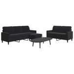 Casa si Gradina - Mobilier - Seturi de mobilier - Seturi living - Set de canapele cu perne, 3 piese, negru, catifea - Infinity.ro