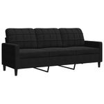 Casa si Gradina - Mobilier - Seturi de mobilier - Seturi living - Set de canapele cu perne, 3 piese, negru, catifea - Infinity.ro