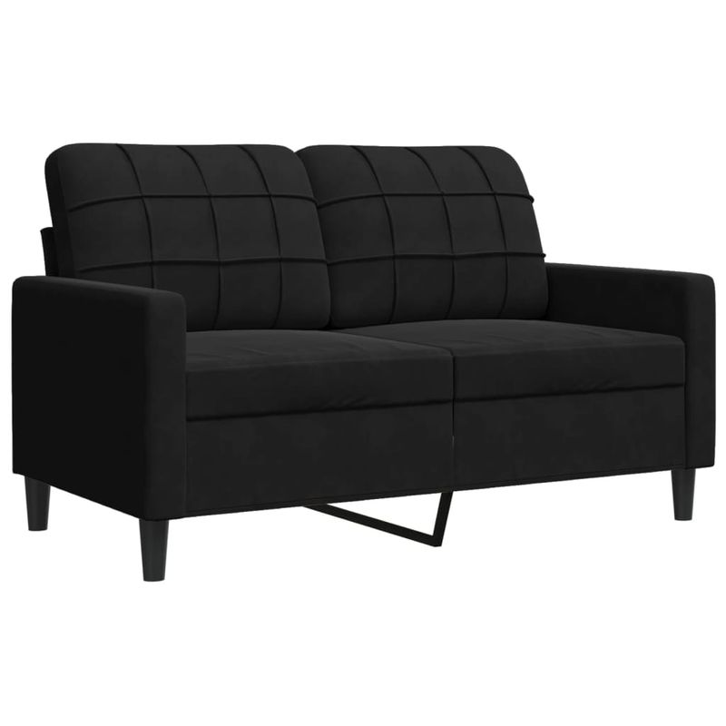Casa si Gradina - Mobilier - Seturi de mobilier - Seturi living - Set de canapele cu perne, 3 piese, negru, catifea - Infinity.ro