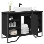 Casa si Gradina - Mobilier - Mobilier baie - Comode baie - Dulap pentru chiuveta baie, negru, 91x35x60 cm, lemn prelucrat - Infinity.ro