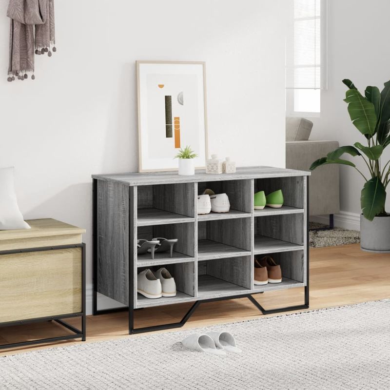 Casa si Gradina - Mobilier - Organizare si depozitare - Organizator incaltaminte - Pantofar, gri sonoma, 90x38x61,5 cm, lemn prelucrat - Infinity.ro