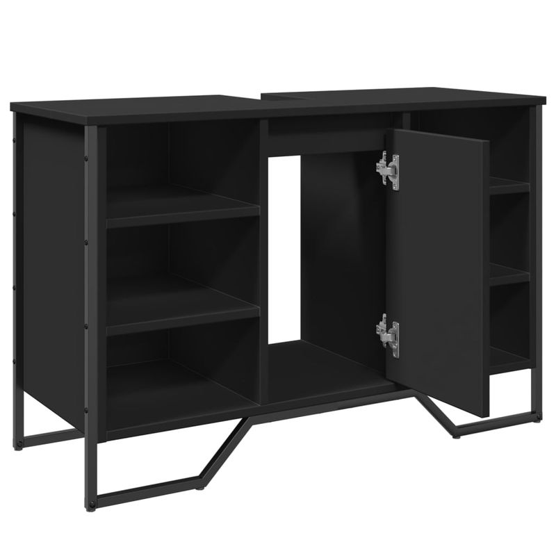 Casa si Gradina - Mobilier - Mobilier baie - Comode baie - Dulap pentru chiuveta baie, negru, 91x35x60 cm, lemn prelucrat - Infinity.ro