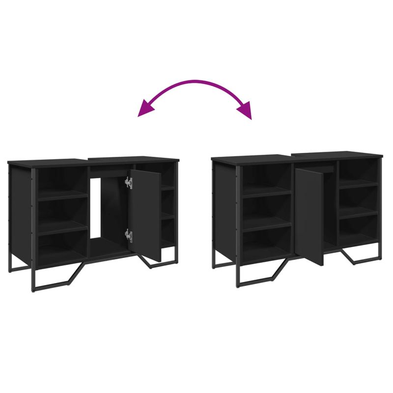 Casa si Gradina - Mobilier - Mobilier baie - Comode baie - Dulap pentru chiuveta baie, negru, 91x35x60 cm, lemn prelucrat - Infinity.ro