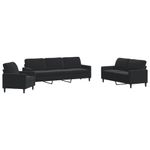 Casa si Gradina - Mobilier - Seturi de mobilier - Seturi living - Set de canapele cu perne, 4 piese, negru, catifea - Infinity.ro