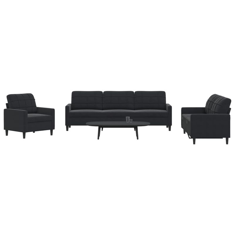 Casa si Gradina - Mobilier - Seturi de mobilier - Seturi living - Set de canapele cu perne, 4 piese, negru, catifea - Infinity.ro