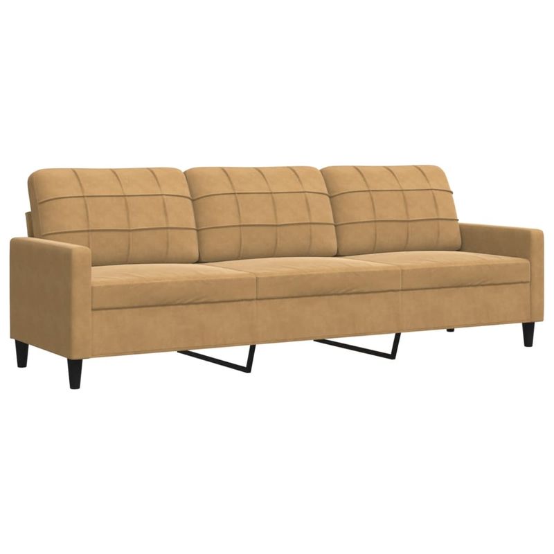 Casa si Gradina - Mobilier - Seturi de mobilier - Seturi living - Set de canapele cu perne/rulouri, 3 piese, maro, catifea - Infinity.ro