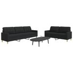 Casa si Gradina - Mobilier - Seturi de mobilier - Seturi living - Set de canapele, 2 piese, negru, material textil - Infinity.ro