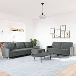 Casa si Gradina - Mobilier - Seturi de mobilier - Seturi living - Set de canapele cu taburet, 3 piese, gri inchis, textil - Infinity.ro