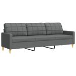 Casa si Gradina - Mobilier - Seturi de mobilier - Seturi living - Set de canapele cu taburet, 3 piese, gri inchis, textil - Infinity.ro