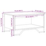 Casa si Gradina - Mobilier - Mese si birouri - Masute de cafea - Masuta de cafea, stejar fumuriu, 75x51x40 cm, lemn prelucrat - Infinity.ro