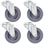 Casa si Gradina - Constructii - Depozitare, transport si protectie - Accesorii echipamente pentru transport si ridicat - Roti pivotante cu gaura pentru surub, 4 buc., 75 mm - Infinity.ro