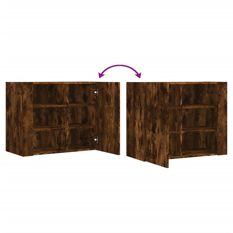 Casa si Gradina - Mobilier - Biblioteci si rafturi - Rafturi - Dulap de perete, stejar fumuriu, 75x35x60 cm, lemn prelucrat - Infinity.ro
