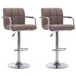 Casa si Gradina - Mobilier - Scaune si fotolii - Scaune - Scaune de bar, 2 buc., gri taupe, material textil - Infinity.ro