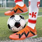 Sport si Outdoor - Echipament Sportiv - Incaltaminte sport - Pantofi sport - Ghete de fotbal MBrands, 9678 cu glezniera, cusute in varf, pentru teren sintetic, portocaliu 44 - Infinity.ro