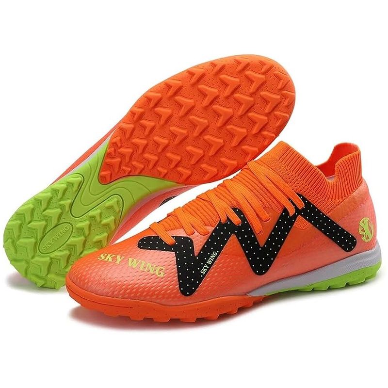 Sport si Outdoor - Echipament Sportiv - Incaltaminte sport - Pantofi sport - Ghete de fotbal MBrands, 9678 cu glezniera, cusute in varf, pentru teren sintetic, portocaliu 44 - Infinity.ro