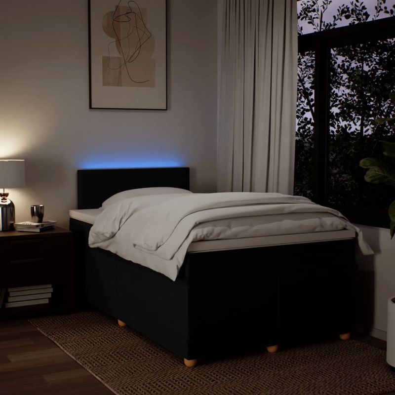 Casa si Gradina - Mobilier - Paturi si accesorii - Paturi - Pat box spring cu saltea, negru, 120x190 cm, catifea - Infinity.ro
