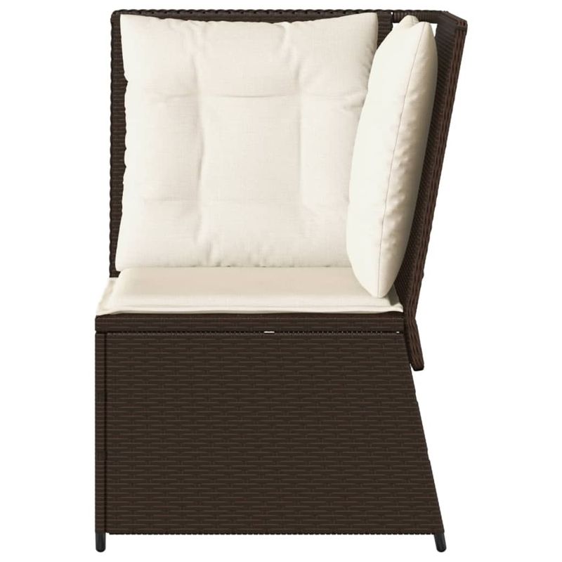 Casa si Gradina - Gradina si terasa - Mobilier exterior - Canapele si fotolii gradina - Canapea de colt cu perna de gradina, maro, poliratan - Infinity.ro