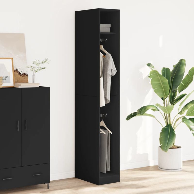 Casa si Gradina - Mobilier - Dulapuri si sifoniere - Sifoniere - Sifonier, negru, 30x50x200 cm, lemn prelucrat, cantitate 1 raft - Infinity.ro