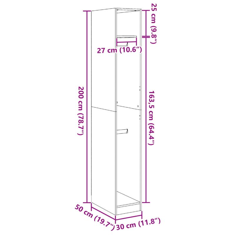 Casa si Gradina - Mobilier - Dulapuri si sifoniere - Sifoniere - Sifonier, negru, 30x50x200 cm, lemn prelucrat, cantitate 1 raft - Infinity.ro