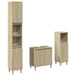 Casa si Gradina - Mobilier - Seturi de mobilier - Seturi baie - Set mobilier de baie, 3 piese, stejar sonoma, lemn prelucrat - Infinity.ro