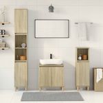 Casa si Gradina - Mobilier - Seturi de mobilier - Seturi baie - Set mobilier de baie, 3 piese, stejar sonoma, lemn prelucrat - Infinity.ro