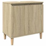 Casa si Gradina - Mobilier - Seturi de mobilier - Seturi baie - Set mobilier de baie, 3 piese, stejar sonoma, lemn prelucrat - Infinity.ro