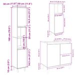 Casa si Gradina - Mobilier - Seturi de mobilier - Seturi baie - Set mobilier de baie, 3 piese, stejar sonoma, lemn prelucrat - Infinity.ro