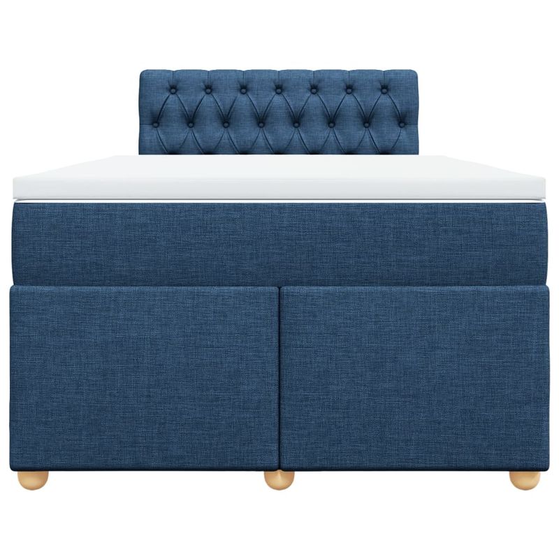 Casa si Gradina - Mobilier - Paturi si accesorii - Paturi - Pat box spring cu saltea, albastru, 120x200 cm, textil - Infinity.ro