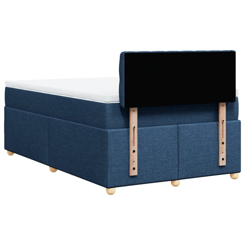 Casa si Gradina - Mobilier - Paturi si accesorii - Paturi - Pat box spring cu saltea, albastru, 120x200 cm, textil - Infinity.ro