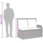 Casa si Gradina - Gradina si terasa - Mobilier exterior - Bancute de gradina - Banca de gradina rabatabila cu perne, bej, poliratan - Infinity.ro