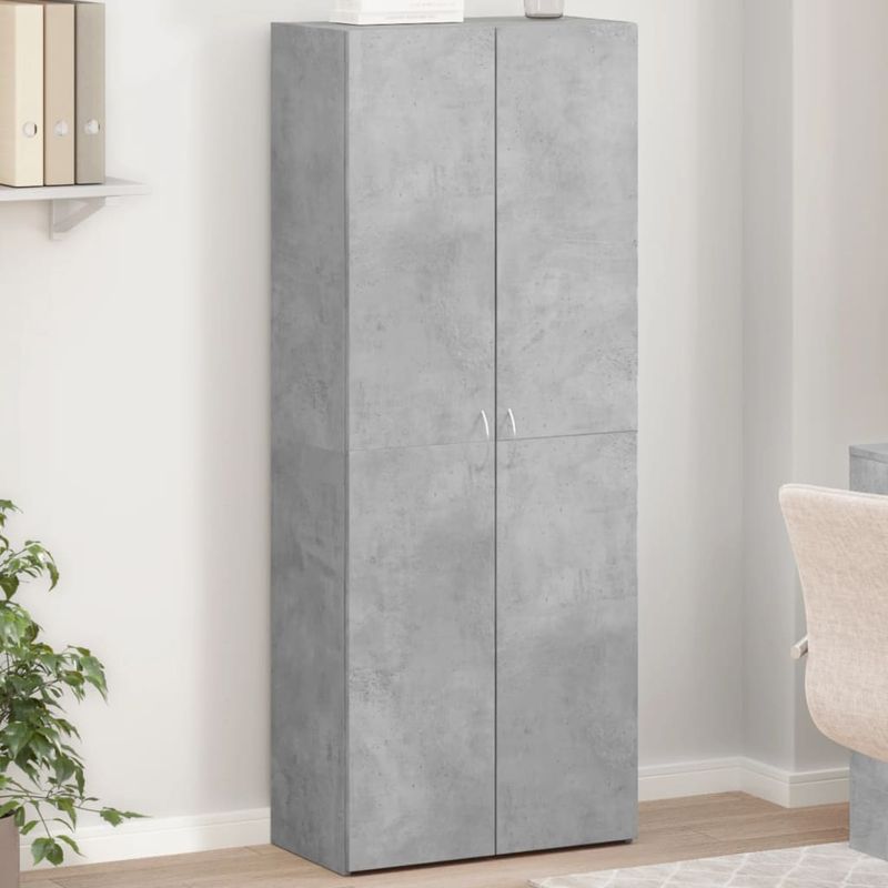 Casa si Gradina - Constructii - Depozitare, transport si protectie - Rafturi, fisete si vestiare - Fiset, gri beton, 60x32x153 cm, lemn prelucrat - Infinity.ro