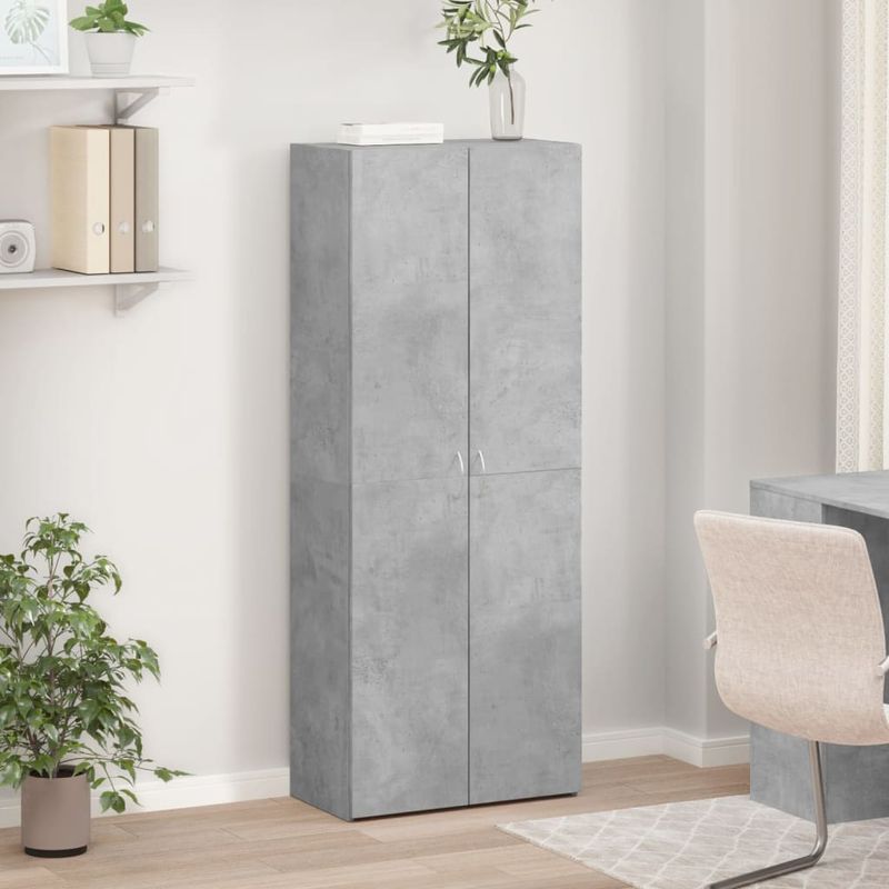 Casa si Gradina - Constructii - Depozitare, transport si protectie - Rafturi, fisete si vestiare - Fiset, gri beton, 60x32x153 cm, lemn prelucrat - Infinity.ro