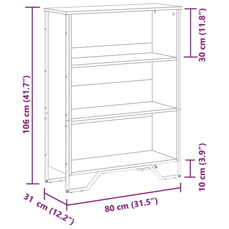 Casa si Gradina - Mobilier - Biblioteci si rafturi - Biblioteci - Biblioteca, stejar maro, 80x31x106 cm, lemn prelucrat - Infinity.ro