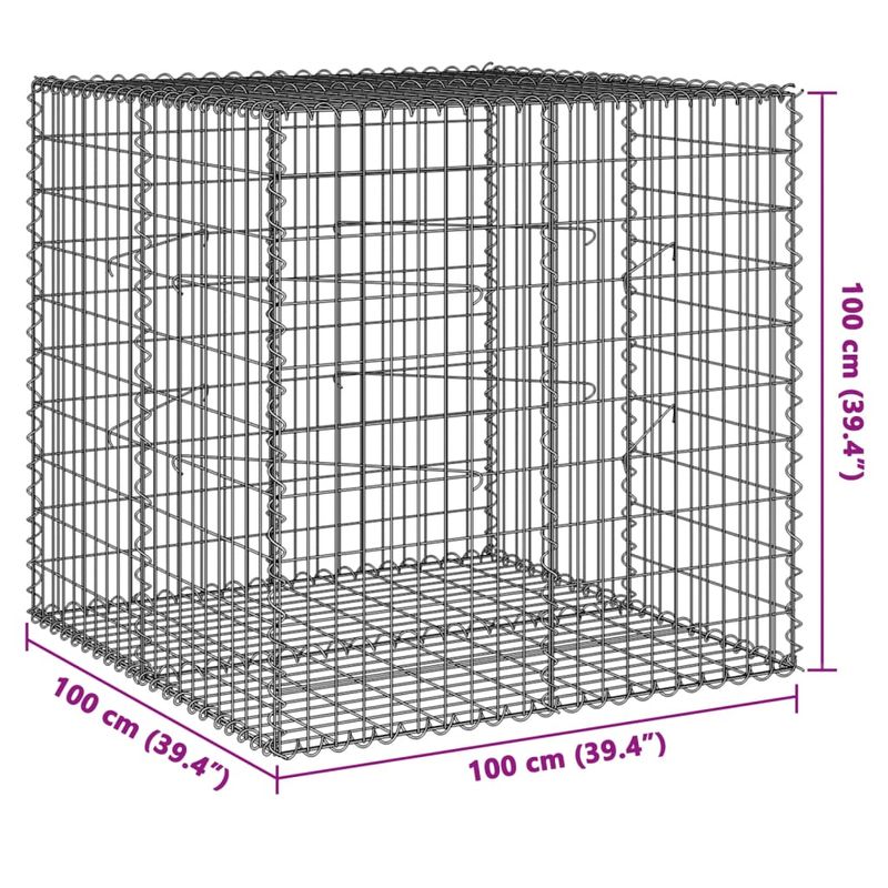 Casa si Gradina - Gradina si terasa - Garduri, panouri si accesorii - Cos gabion cu capac, 100x100x100 cm, fier galvanizat - Infinity.ro