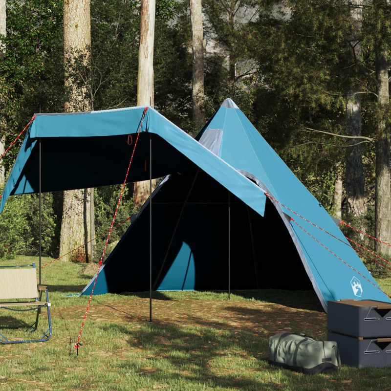 Sport si Outdoor - Camping - Corturi camping - Cort de camping tipi pentru 5 persoane, albastru, impermeabil - Infinity.ro