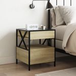 Casa si Gradina - Mobilier - Comode si corpuri - Noptiere - Noptiera cu LED infinity, stejar sonoma, 40x40x51 cm - Infinity.ro
