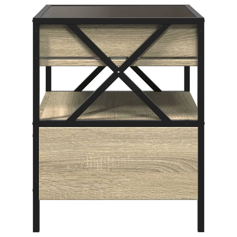 Casa si Gradina - Mobilier - Comode si corpuri - Noptiere - Noptiera cu LED infinity, stejar sonoma, 40x40x51 cm - Infinity.ro
