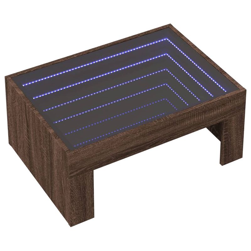 Casa si Gradina - Mobilier - Mese si birouri - Masute de cafea - Masuta de cafea cu LED infinity, stejar maro, 70x50x30 cm - Infinity.ro