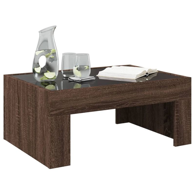 Casa si Gradina - Mobilier - Mese si birouri - Masute de cafea - Masuta de cafea cu LED infinity, stejar maro, 70x50x30 cm - Infinity.ro