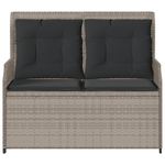 Casa si Gradina - Gradina si terasa - Mobilier exterior - Bancute de gradina - Banca rabatabila de gradina cu perne, gri deschis, poliratan - Infinity.ro