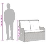 Casa si Gradina - Gradina si terasa - Mobilier exterior - Bancute de gradina - Banca rabatabila de gradina cu perne, gri deschis, poliratan - Infinity.ro