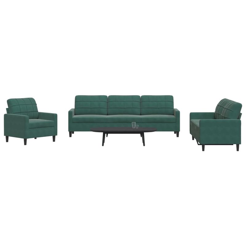 Casa si Gradina - Mobilier - Seturi de mobilier - Seturi living - Set de canapele cu perne, 4 piese, verde inchis, catifea - Infinity.ro